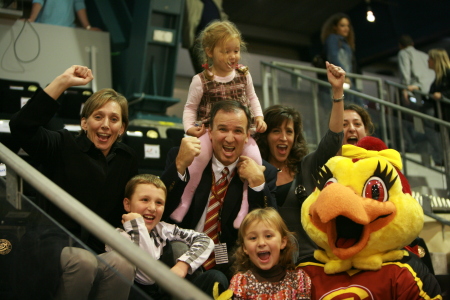 Whole family at the Hockey Game