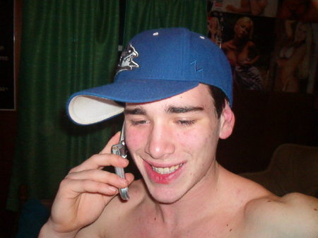 Blaine doing what comes natural to him....gabbing on the phone.
