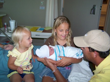 Sydney and Madison with New Brother Zachary