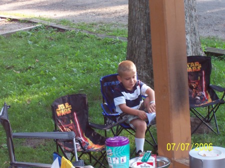 my little man Kevin on 4th of july camping trip