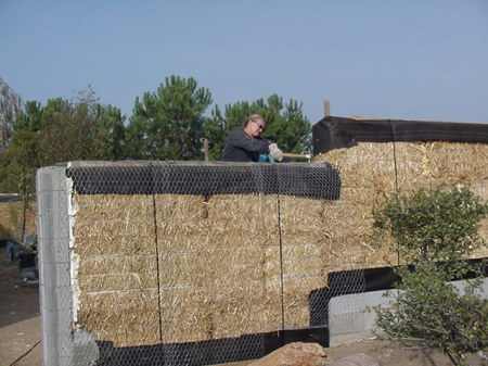 We built a great Straw-bale wall/fence.