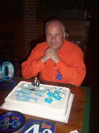 My husband, Scott, at his surprise 40th