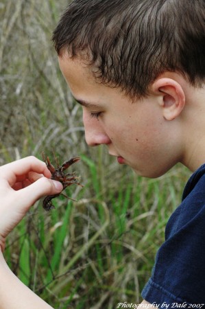 Tyler and the crawfish!