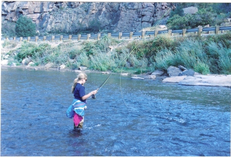 My daughter on the arkansas river.