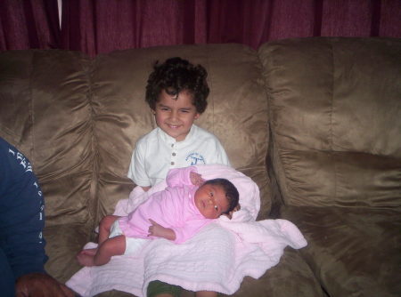 Big Brother Aidan with Baby Sis Alejandra