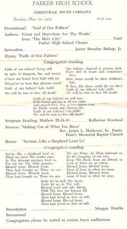 Commencement Sermon Sunday, May 30, 1954