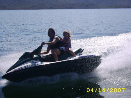 Jim and Jennifer on Lake Pleasant doing what they love to do