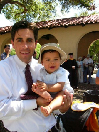 Peter at his cousin's graduation from Stanford when he was around 8 months old