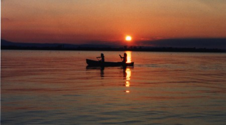 Canoeing on Lake Champlain, VT