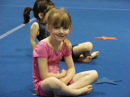 Our middle girl, Carys at gymnastics