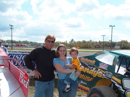 My daughter Nicole & son Austyn with her favorite race driver Brett Hearn