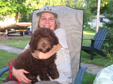 Vicki and Boomer at the cabin 2007.