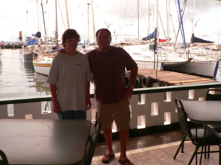 son and i at cristobal yacht club