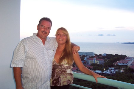 Donna and I at Flemmings condo in Thailand