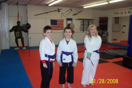 Tommy and his friends getting purple belt