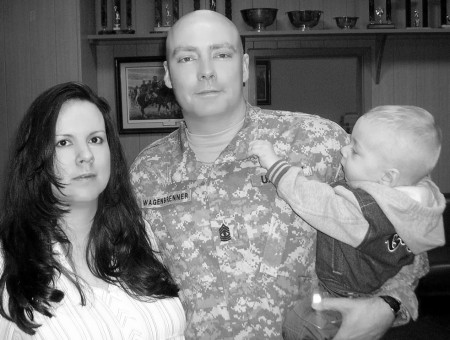 Me 8 mths pregnant w/Hubby and son CJ 4-9-07