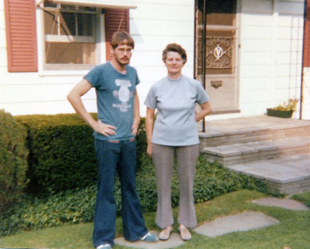 With mom, 1977