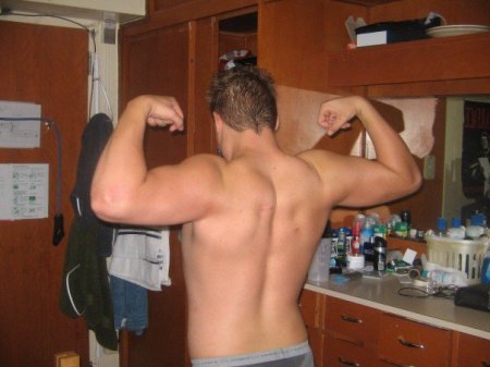 My muscle man son, Brandon, 19