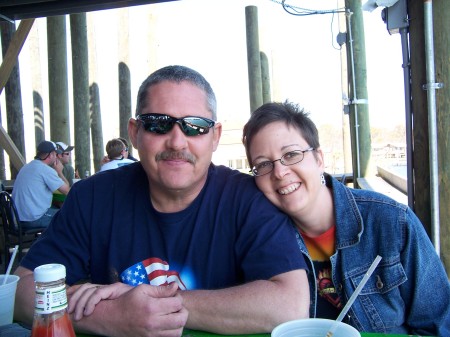 wife and I at Tacky Jacks, Orange Beach