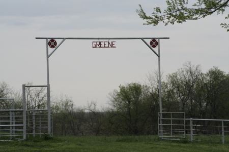 one of entrance gates to our ranch (Greene)