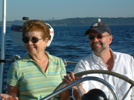 Mom and I sailing Mariel