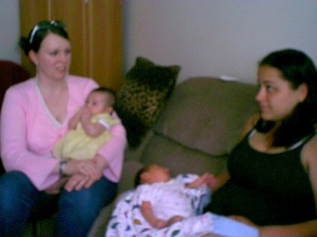 Tami and Donna with babies, Daniela & Tristan, born 2 mo. apart