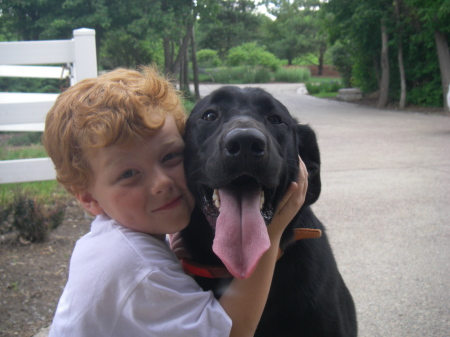 My son Zach and our dog Thunder