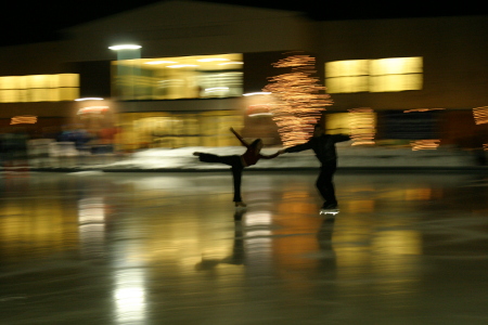 Skating with my partner at the annual tree lighting in Falmouth