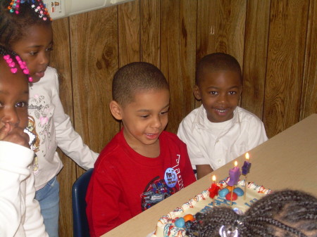 r.j at school on his birthday.