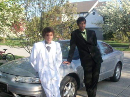 My son in his white tuxedo on his way to Prom!