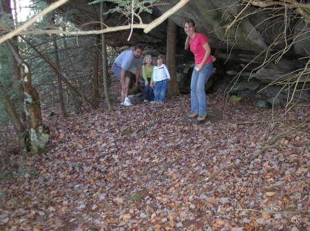 Family hiking in WV.