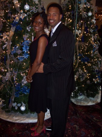 WIFEY AND I AT CHRISTMAS PARTY