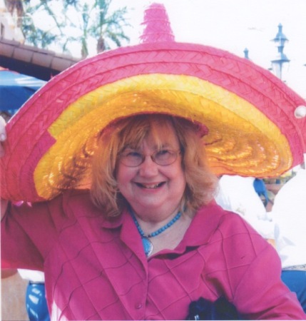 Julie in Mexican hat at Disney World