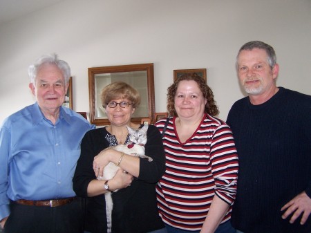 Uncle Peter, me, Ruth and Tomas (Miko, the cat