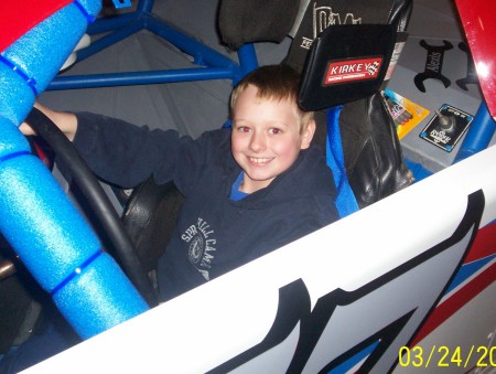 my son in the race car