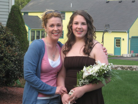 My baby and I taking pics before the 8th grade social