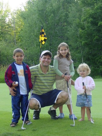 Ted & kids - Golfing up north