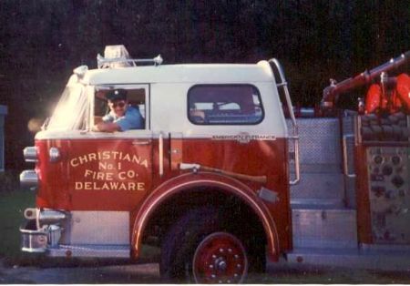 Dick as a volunteer firefighter(37 years) driving truck