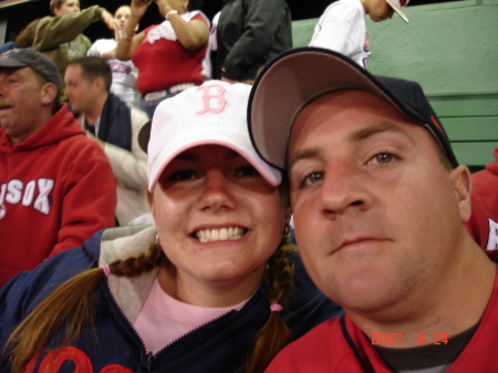 My wife Pam and I at the Sox game