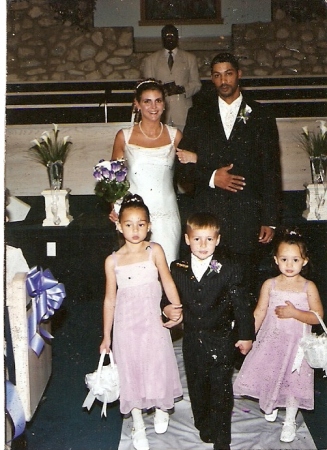 Daughter, Stefanie  and Chad's wedding day. And kids