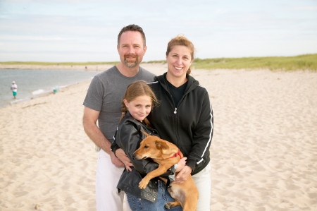 cape cod mass with husband Bob, daughter Chloe, and dog Seby