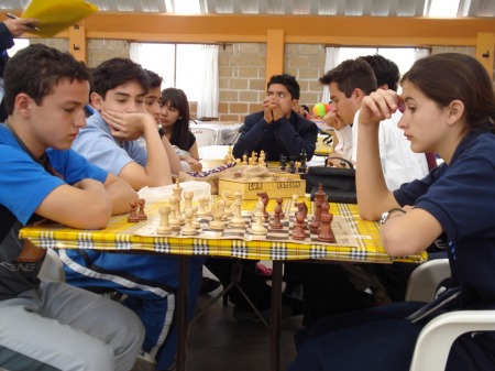 My daughter Aimee playing chess at the 08 ACE Convention