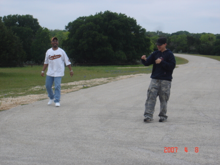 Jeff and Dad Skipping rocks