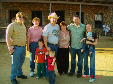 Grandpa & Grandma Whiting with kids and grandkids at "Rawhide" in Phoenix, AZ