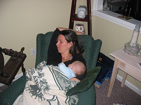 tyler and mommy sleeping after move