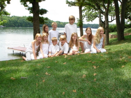My nieces & nephews & my kids at the lake