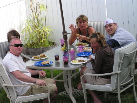 Family ~ Sister Pam (holding food), Brother Phil (w/hat)