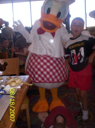 Donald and kids(Luke didn't like the apron)