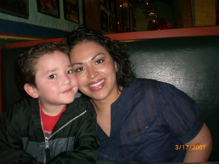 my wife and son