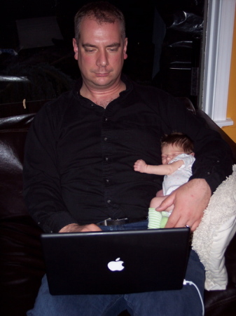 Checking email with Dad